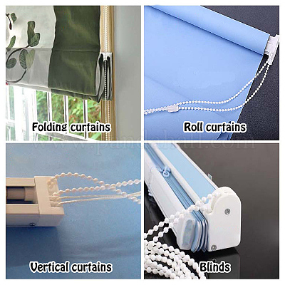 Gorgecraft 10m persiana enrollable cadena de cuentas de plástico blanco  cortina enrollable cuerda de cuentas con