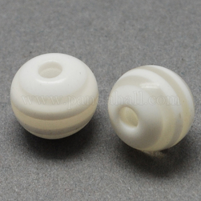 Rotonde perle di resina a righe&nbsp;RESI-R158-10mm-09-1