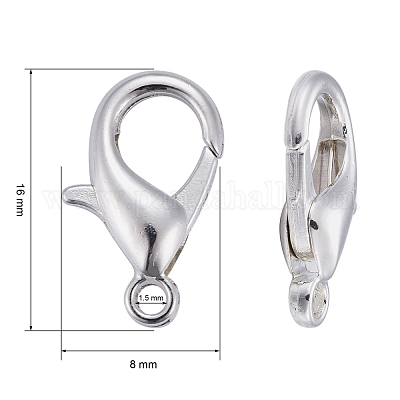 Wholesale Silver Color Plated Alloy Lobster Claw Clasps 