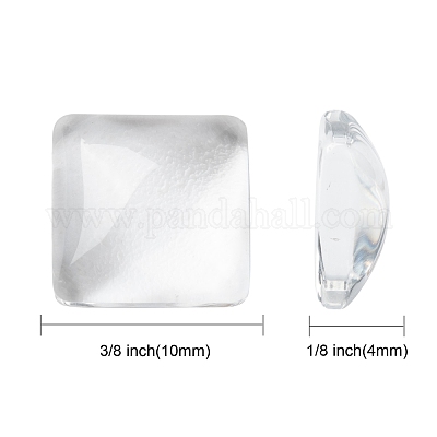 Transparent klares Glas Quadrat Cabochon&nbsp;GGLA-A001-10mm-1