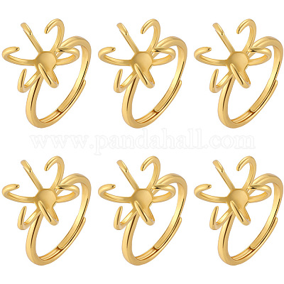 Fornituras de anillo ajustables de latón&nbsp;KK-BBC0023-69C-1