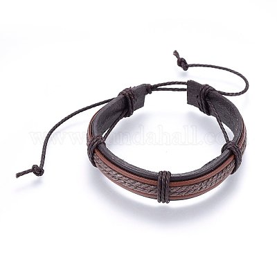 Bracelets de cordon en cuir&nbsp;BJEW-F347-09-1