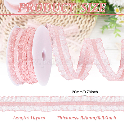 Wholesale FINGERINSPIRE 10 Yards/9.14m Double Ruffle Lace Trim Pink (20mm)  Wide Ruffle Stretch Elastic Edging Trim Pleated Fabric Lace Ribbon for DIY  Dress Headwear Decoration and Gift Wrapping 
