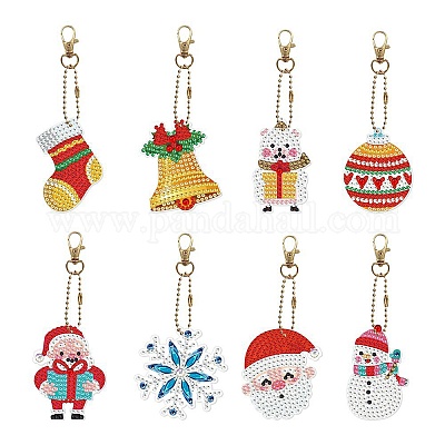 Wholesale Christmas Theme DIY Diamond Painting Keychain Kit 