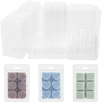 Wholesale Plastic Clear Clamshell Wax Melt Mold Containers for