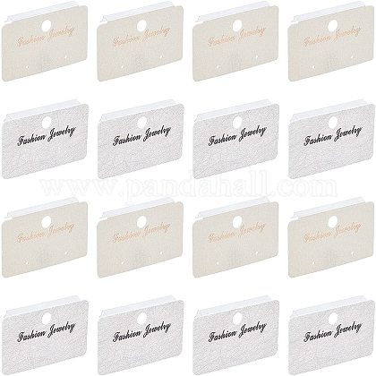 FINGERINSPIRE 200 Pcs WhiteSmoke & Old Lace Earring Display Cards Plastic Earring Cards Hanging Earring Cards Rectangle Display Earring Card Holder for Jewelry Accessory Display CDIS-FG0001-39-1