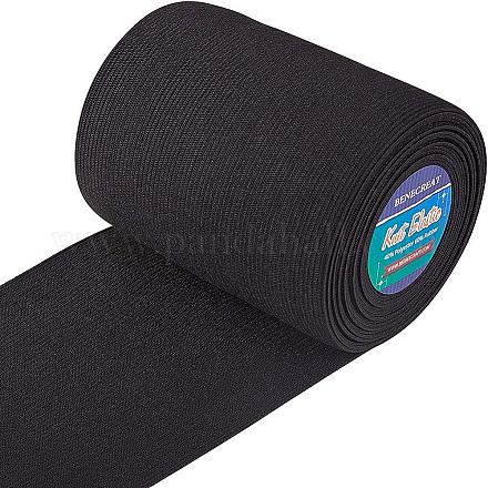 BENECREAT 5 Meters/5.5 Yards 100mm Wide Black Flat Elastic Band Heavy Stretch Elastic Band for Sewing Clothing Craft Project EC-BC0001-11B-1