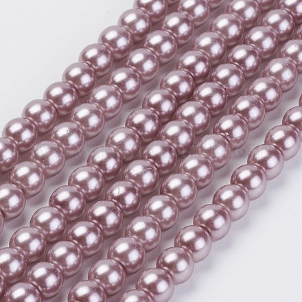 Brins de perles de verre teint écologiques X-HY-A008-5mm-RB085-1
