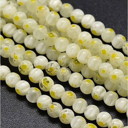 Round Millefiori Glass Beads Strands LK-P001-29-1