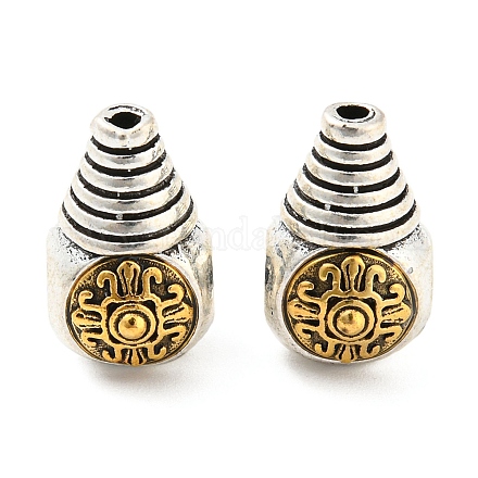 Perlas de gurú de 3 agujero de aleación de estilo tibetano chapado en estante PALLOY-Q454-01A-1
