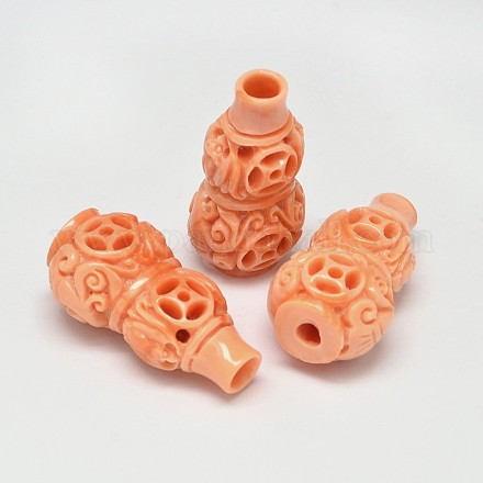 Dyed Calabash Synthetic Coral Beads CORA-O004-03C-1