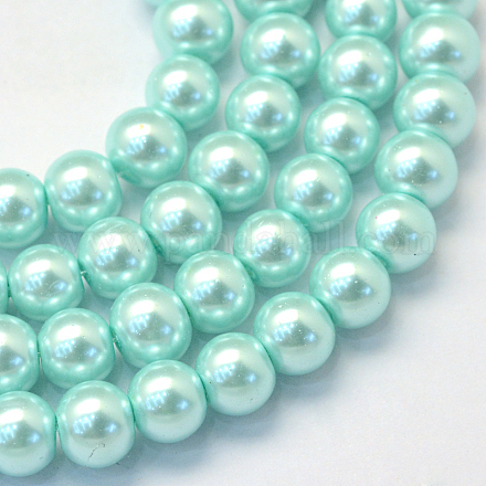 Chapelets de perles rondes en verre peint HY-Q003-10mm-45-1
