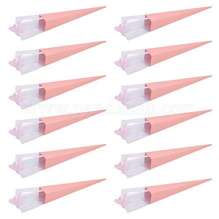 Chgcraft 12 set cono di carta iridescente confezione a rosa singola scatole regalo pieghevoli bouquet floreale scatole di carta con finestra in pvc e nastro per il matrimonio san valentino confezione regalo di compleanno CON-WH0085-50B-1