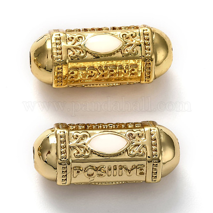 Brass Enamel Beads KK-B028-23G-A-1