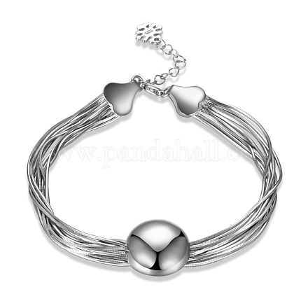 925 Sterling Silver Multi-strand Bracelets BJEW-BB30069-1