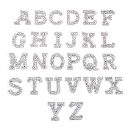 Parches de rhinestone de resina de alfabeto DIY-TAC0005-45D-1