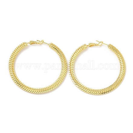 Brass Chain Wrap Big Hoop Earrings for Women EJEW-A070-04G-1