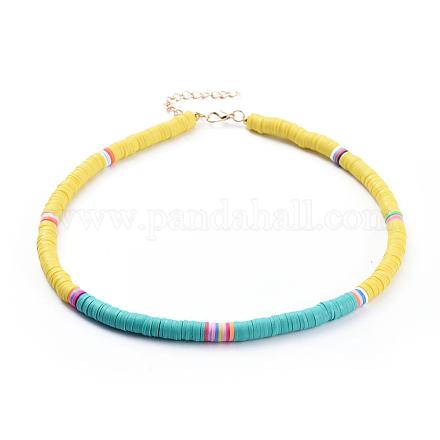 Handgefertigte Heishi Perlen Choker Halsketten aus Fimo NJEW-JN02722-02-1
