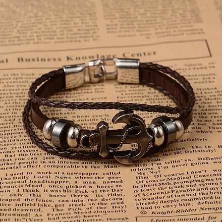 Imitation PU Leather Multi-strand Bracelets BJEW-O129-16A-1