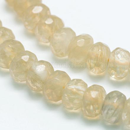 Facettes pastèque café perles de verre en pierre brins X-G-K090-17-1