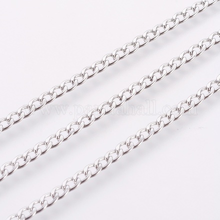 304 Stainless Steel Curb Chains CHS-F003-03P-B-1