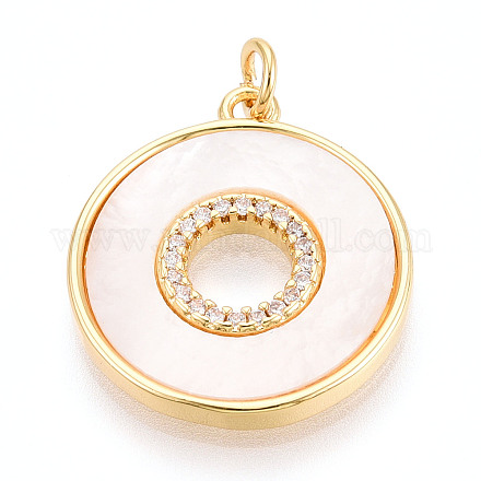 Латунные микропаве прозрачные подвески с фианитом KK-N268-42G-1