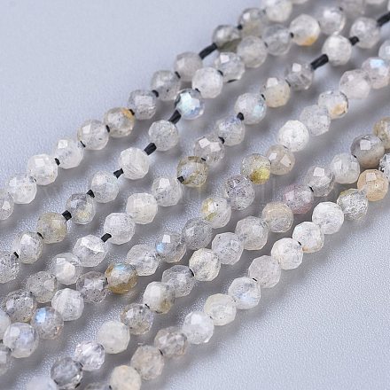 Brins de perles de pierre de lune arc-en-ciel naturel G-R475-025A-1