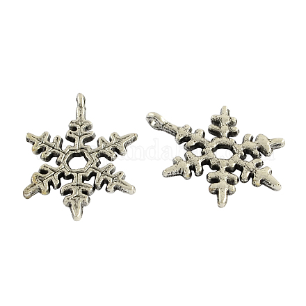 Tibetan Style Alloy Snowflake Pendants X-TIBEP-1143-AS-FF-1