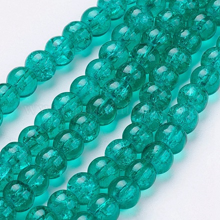 Crackle Glass Beads Strands X-CCG-Q001-6mm-15-1