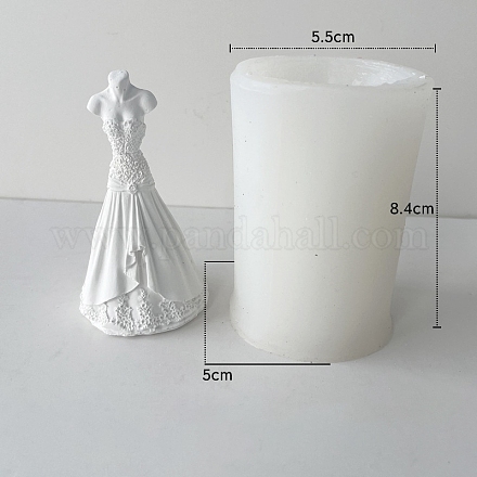 Vestido de novia de boda vela perfumada moldes de silicona de calidad alimentaria PW-WG75464-05-1