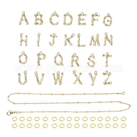26 pièces a ~ z colliers alphabet faisant des kits DIY-YW0002-29G-1