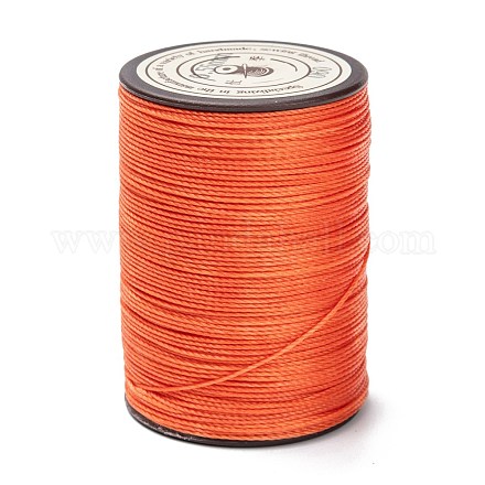ラウンドワックスポリエステル糸ストリング  マイクロマクラメコード  ツイストコード  革縫い用  レッドオレンジ  0.55mm  約131.23ヤード（120m）/ロール YC-D004-02C-060-1