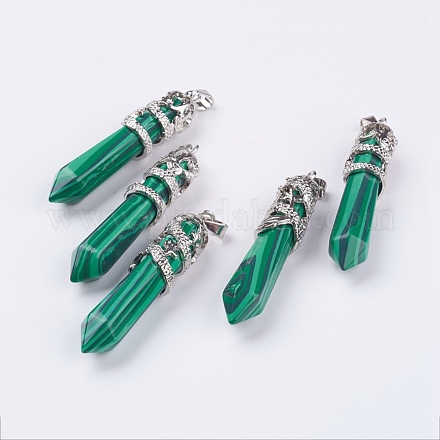 Synthetic Malachite Big Pointed Pendants G-G738-A-05-1
