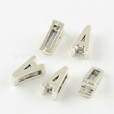 Antique Silver Plated Alloy Letter Slide Charms TIBEP-S296-A-RS-1