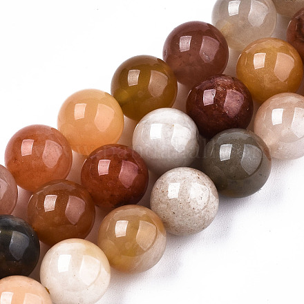Chapelets de perles de jade naturel G-S373-004-10mm-1