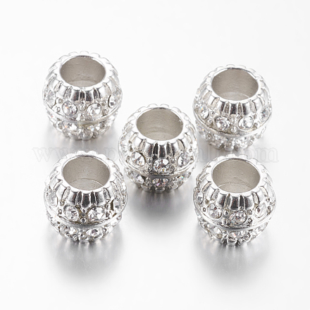 Platinum Plated Alloy Crystal Rhinestone European Beads X-MPDL-13D-7-1