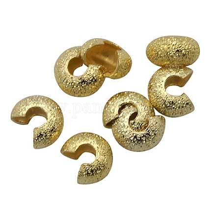 真鍮製つぶし玉カバーカシメ玉カバー  ゴールドカラー  直径3.2mm  穴：1.2mm X-KK-G015-G-1