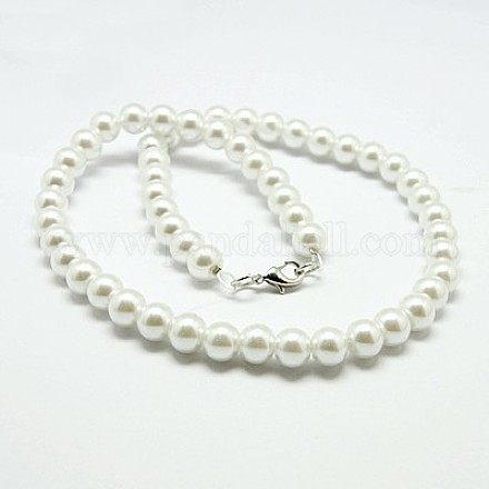 Colliers avec perles en verre à la mode X-NJEW-D061-8mm-3-1
