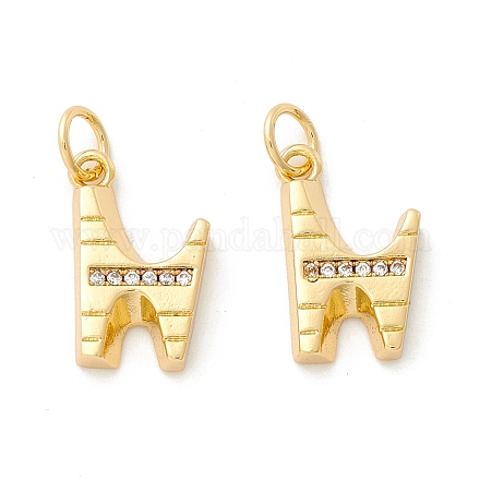 Rack Plating Eco-friendly Brass Micro Pave Clear Cubic Zirconia Charms KK-D072-01G-N-NR-1