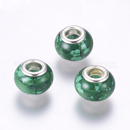 Perles Européennes turquoises synthétiques SPDL-K001-B02-1