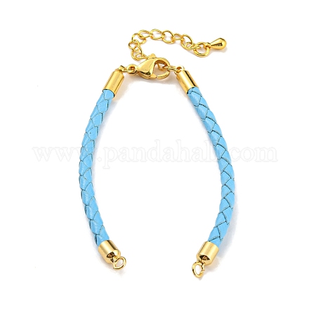 Bracelets à maillons en cordon tressé en cuir MAK-K022-01G-01-1