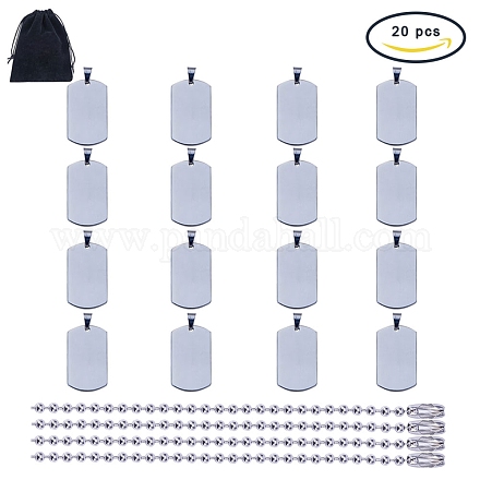 20PCS 304 Stainless Steel Ball Chain Necklace NJEW-PH0003-01-1