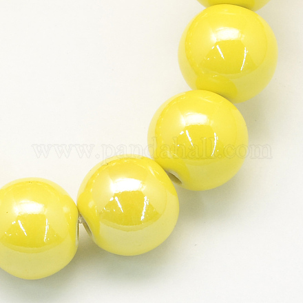 Perles rondes en porcelaine manuelles PORC-S489-8mm-10-1
