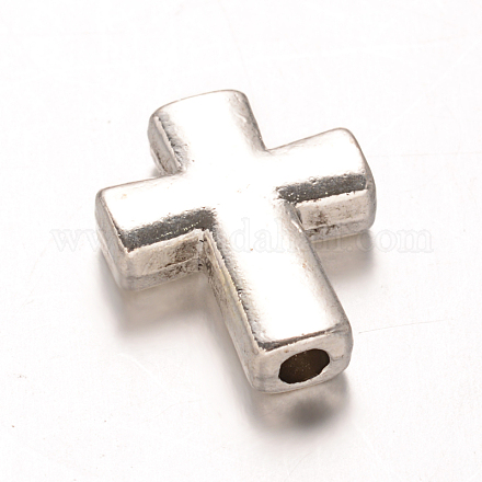 Cross Alloy Beads PALLOY-O067-02S-RS-1