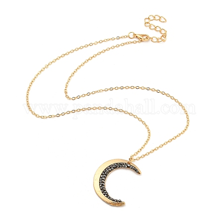 Colliers pendentif croissant de lune en alliage avec copeaux de minerai PW23031648300-1