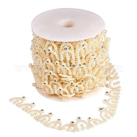 Perle d'imitation acrylique perle garniture brin guirlande OCOR-WH0019-03-1