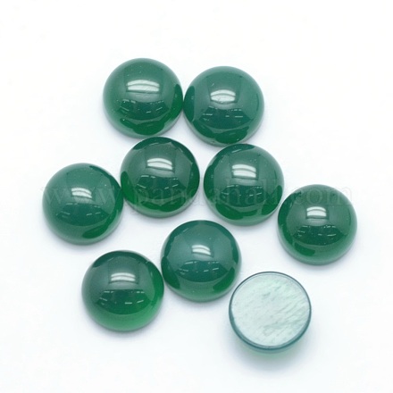 Cabuchones de ágata de ónix verde natural G-P393-R16-6mm-1
