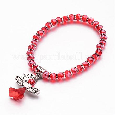 Glass Beads Stretch Bracelets BJEW-JB02546-04-1
