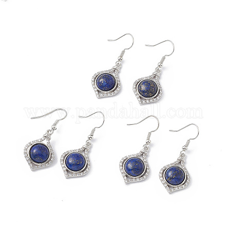 Boucles d'oreilles pendantes vase lapis lazuli naturel EJEW-A092-01P-05-1