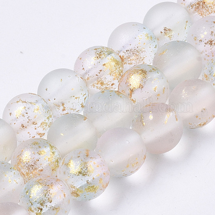 Brins de perles de verre peintes à la bombe givrée X-GLAA-N035-03B-C07-1